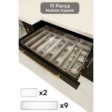 Teknotrust 11'li Modüler Çekmece Düzenleyici Seti, Şeffaf ve Pratik Organizatör