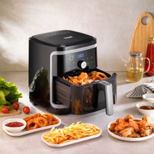 Özbience Geniş Kapasiteli Siyah Airfryer, Sağlıklı ve Pratik Pişirme Cihazı