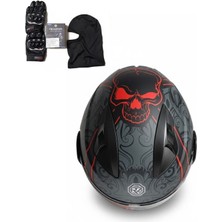 Gümrük Bey Interkom, Motorcu Eldiveni ve Maske Hediyeli Rz Tam Kapalı Kask, Motorsiklet Kaskı