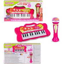 Sunman Bontempi  Elektronik Oyuncak Org Mikrofonlu Işıklı Pembe 24 Tuş 3+