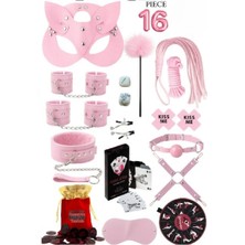 Candy Women Fantazi Set  Detaylı Kelepçe ve Tasmalı 16 Parça