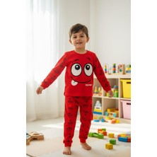 Balgüneş Sevimli Yüz Baskılı Unisex Çocuk Pijama Takımı