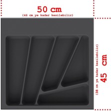 PremiumPort Çekmece Içi Kepçelik, 50X45 Cm, Kumlu Yüzeyli, Kullanışlı ve Dayanıklı