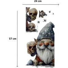 Buğz Gotik Cüce ve Kafatası Halloween Duvar Sticker Seti