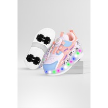 Macy Sport Nils Kız Çocuk Patenli, Işıklı Rahat Pembe Spor ve Günlük Ayakkabı&sneaker | Yeni Model Tarz Patenli Kaykay Ayakkabı