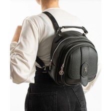 Melisa Çanta Eşarp Kadın Siyah Mini Sırt Çantası