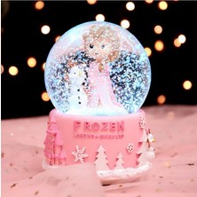 Normadia Frozen Temalı Orta Boy Işıklı Müzikli Kar Küresi, Büyüleyici ve Eğlenceli Dekor