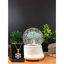 Normadia Sakura Ağacı Temalı Işıklı Müzikli Püskürtmeli Büyük Kar Küresi ve Kardanesi