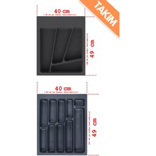 PremiumPort Pratik Çekmece Kaşıklık ve Kepçelik Takımı 40X49 Kumlu Yüzey