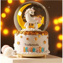 UltraNova Rüya Gibi Unicorn Temalı Işıklı Kar Küresi ve Müzik Kutusu 12 cm