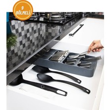 PremiumPort 9 Bölmeli Çekmece Kaşıklık, 38 x 17 Cm, Şık ve Pratik Düzenleyici