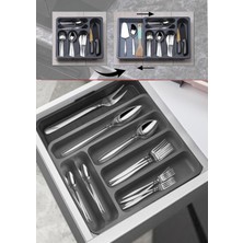 PremiumPort Ayarlanabilir Çekmece Iç Organize Kaşıklık ve Bıçaklık Seti