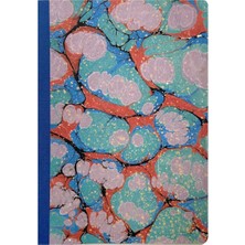 Bazen Defter Ebru Desenli Sırtı Bez Ciltli Defter No: AE14