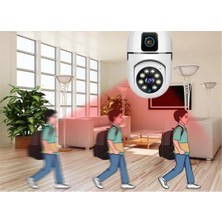 Buğz Çift Lensli Duy Girişli Kablosuz Ampul Kamera