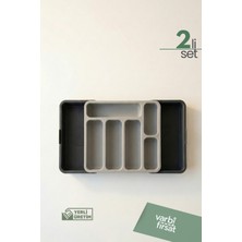 PremiumPort 2’li Uzayabilen Çekmece Kaşıklık Organizer Seti, Pratik ve Şık Kullanım