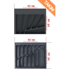 PremiumPort Çekmece Içi Kaşıklık ve Kepçelik Takımı 60X49 Kumlu Yüzey