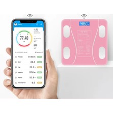 Buğz Pembe Renk Bluetooth Özellikli Akıllı Tartı
