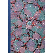 Bazen Defter Ebru Desenli Sırtı Bez Ciltli Defter No: AE17