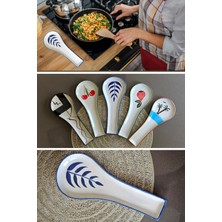 PremiumPort Şık Seramik Kaşık Altlığı, Modern Mavi Tasarım, Zarif Mutfak Aksesuarı