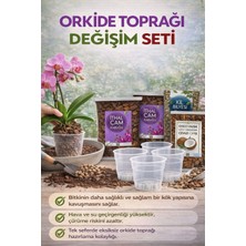 Orkide Toprağı Değişim Seti – Ithal Çam Kabuğu, Coco Cips, Kil Bilyesi ve Şeffaf Saksı Seti