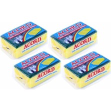 4 Adet Jumbo Boy Endüstriyel Çok Amaçlı Bulaşık Süngeri  13X8X4 cm