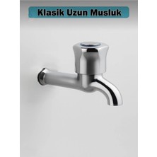 Efemix Klasik Uzun Musluk Lavabo Çeşme Musluğu Krom