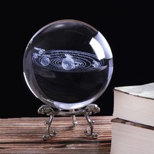 Normadia Şık Metal Ayaklı 3D Güneş Sistemi Cam Küre Dekorasyonu