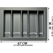 PremiumPort Çekmece Içi Kepçelik 67X49 Cm, 60X40 Cm'e Kadar Kesilebilir, Dayanıklı ve Pratik