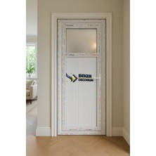 şekerdecorium DS95 Pvc Wc – Banyo Kapısı Beyaz (Hazır Kasa, Içeri Sol Açılır)