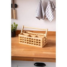 PremiumPort Bambu Tezgah Üstü Kaşıklık ve Organizer, Şık ve Doğal Tasarım