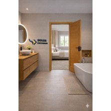 Pvc Wc Banyo Kapısı Altın-Meşe Suya Dayanıklı