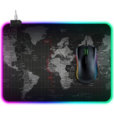 Ally Dünya Desenli Rgb LED Işıklı Oyuncu Mouse Pad 300*250*4MM-(5775)