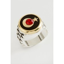 Ay Yıldız Metal Erkek Yüzük