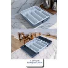 PremiumPort Ayarlanabilir Çekmece Düzenleyici, Çatal Kaşık Bıçak Organizatörü