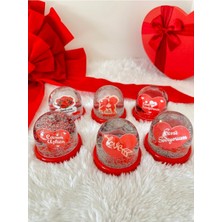 Normadia Büyük Boy Simli Kar Küresi, Aşk Yazılı, Asorti, Eşsiz Dekorasyon Parçası