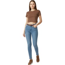 Woow Kadın Yüksek Bel Jeans Dar Paça Pantolon 2248 BGL-ST02900
