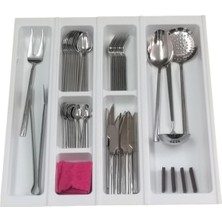 PremiumPort Beyaz Çekmece Içi Kepçelik ve Kaşıklık Düzenleyici 46X48 cm