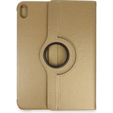 iPad 2022 10.9 (10.nesil) Kılıf 360 Tablet Deri Kılıf - Gold
