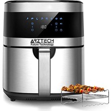 Özbience Geniş Kapasiteli Airfryer 6.5 Lt ve Çelik Izgara Seti Siyah