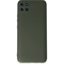 Realme C11 Kılıf Nano Içi Kadife Silikon - Koyu Yeşil