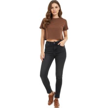 Woow Kadın Yüksek Bel Jeans Dar Paça Pantolon 2248 BGL-ST02900