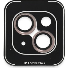  iPhone 15 Pvd Metal Kamera Lens - Pembe