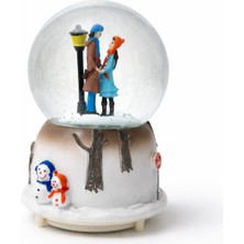 Normadia Renkli Işıklı Çiftli 3D Kar Küresi, Müzikli ve Efektli, Şık Dekorasyon