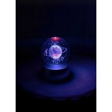 Normadia Renk Değişen LED Işıklı Satürn Kız Küre ve Dolunay Kristal Top