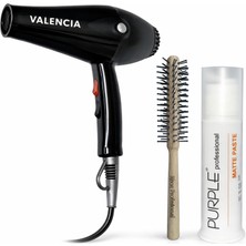 Allians Profesyonel Saç Kurutma Makinesi 2500W + Purple Mat Wax + Fön Fırçası