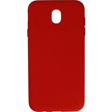 Samsung Galaxy J7 Pro / J730 Kılıf Nano Içi Kadife Silikon - Kırmızı