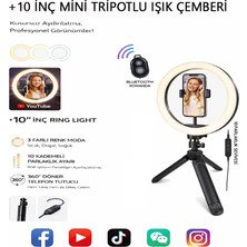 Moxti Masa Üstü Işık Ring Light 10 Inç LED Mini Masa Tripodlu Video Stüdyo Makyaj Işığı