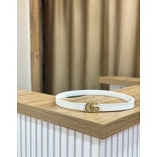 Erdesign Kadın Beyaz Gold Detaylı Kemer