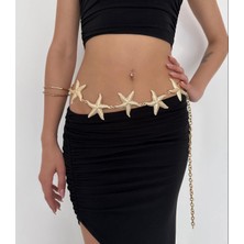 Erdesign Kadın Deniz Yıldızı Kemer Zincir Kemer Gold Deniz Yıldızı Kemer