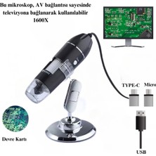 Özbience Yüksek Çözünürlüklü 2mp USB Dijital Mikroskop, 8 LED Işıklı, Çok Amaçlı